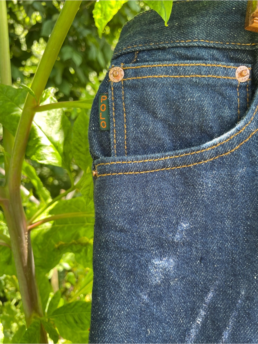 Vintage 1984 Polo Ralph Lauren Straight Jeans Dark Indigo Denim Loop Pockets - Picture 3 of 7